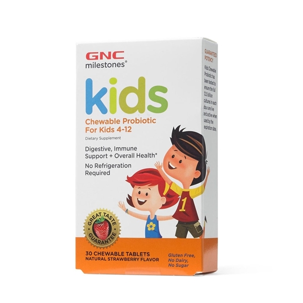 Picture of GNC Kids Chewable Probiotic For Kids 4-12/ Кидс пробиотик за деца 4-12 години - За силен имунитет